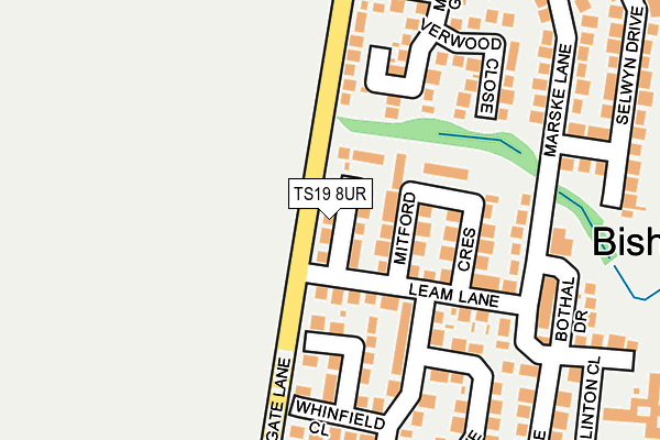 TS19 8UR map - OS OpenMap – Local (Ordnance Survey)