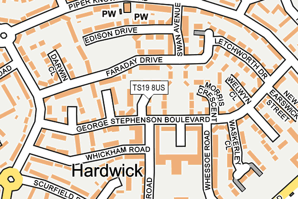 TS19 8US map - OS OpenMap – Local (Ordnance Survey)