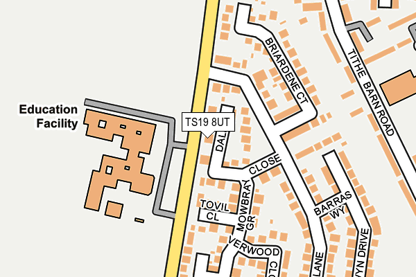 TS19 8UT map - OS OpenMap – Local (Ordnance Survey)