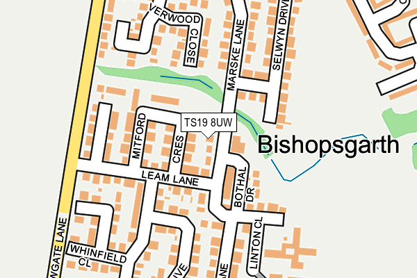 TS19 8UW map - OS OpenMap – Local (Ordnance Survey)