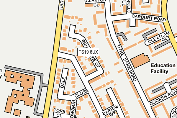 TS19 8UX map - OS OpenMap – Local (Ordnance Survey)