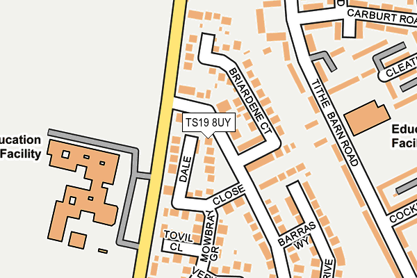 TS19 8UY map - OS OpenMap – Local (Ordnance Survey)