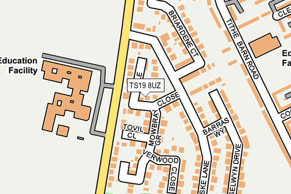TS19 8UZ map - OS OpenMap – Local (Ordnance Survey)