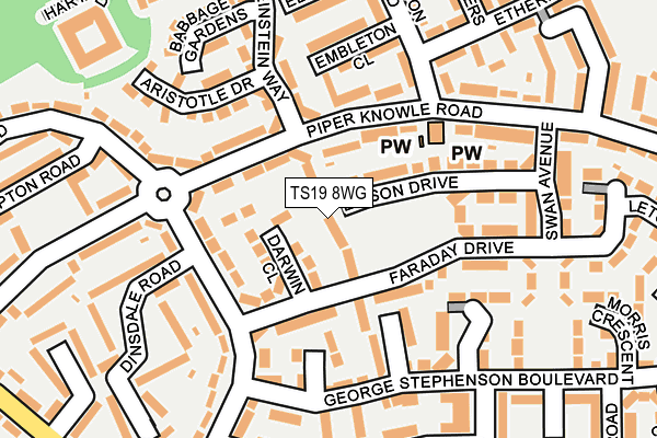 TS19 8WG map - OS OpenMap – Local (Ordnance Survey)