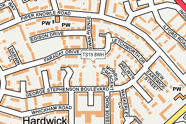 TS19 8WH map - OS OpenMap – Local (Ordnance Survey)