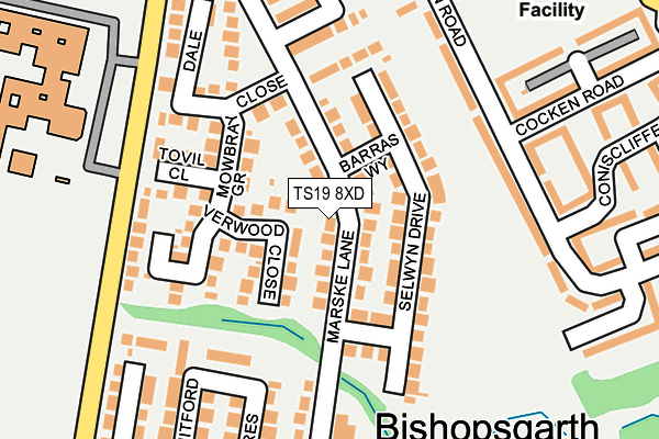 TS19 8XD map - OS OpenMap – Local (Ordnance Survey)