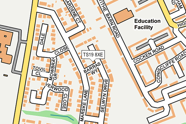 TS19 8XE map - OS OpenMap – Local (Ordnance Survey)