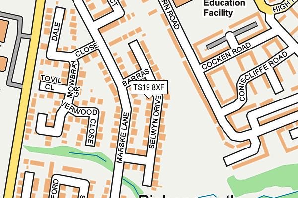 TS19 8XF map - OS OpenMap – Local (Ordnance Survey)