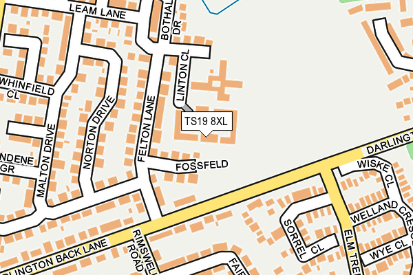 TS19 8XL map - OS OpenMap – Local (Ordnance Survey)