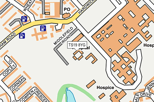 TS19 8YG map - OS OpenMap – Local (Ordnance Survey)