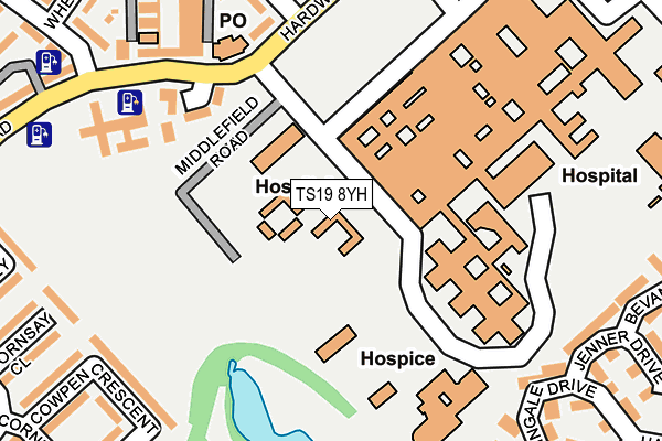 TS19 8YH map - OS OpenMap – Local (Ordnance Survey)