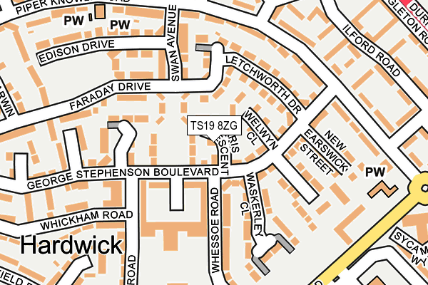 TS19 8ZG map - OS OpenMap – Local (Ordnance Survey)