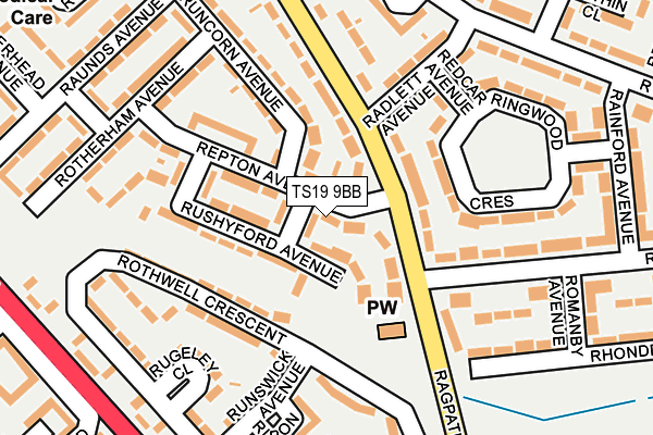 TS19 9BB map - OS OpenMap – Local (Ordnance Survey)