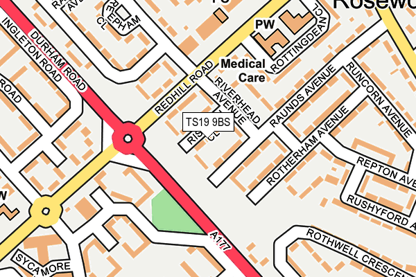 TS19 9BS map - OS OpenMap – Local (Ordnance Survey)