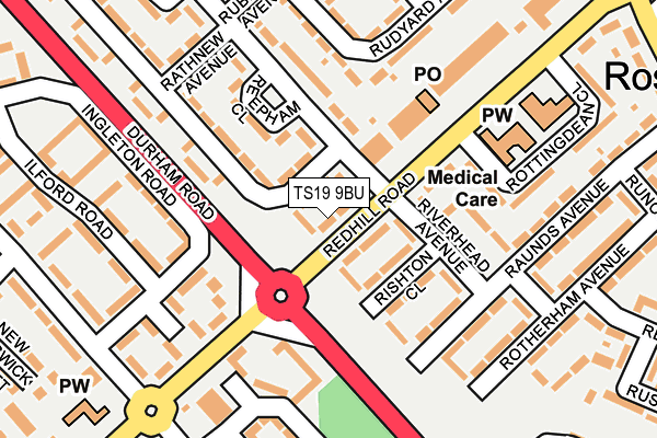 TS19 9BU map - OS OpenMap – Local (Ordnance Survey)