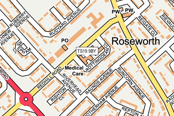 TS19 9BY map - OS OpenMap – Local (Ordnance Survey)