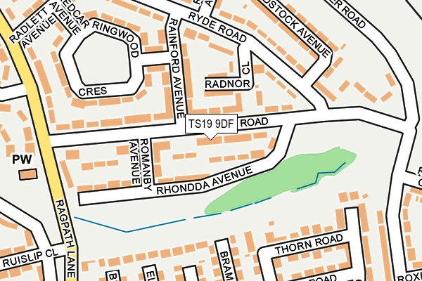 TS19 9DF map - OS OpenMap – Local (Ordnance Survey)