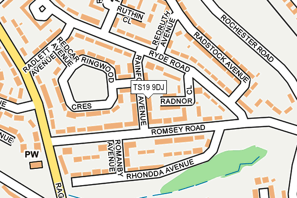 TS19 9DJ map - OS OpenMap – Local (Ordnance Survey)