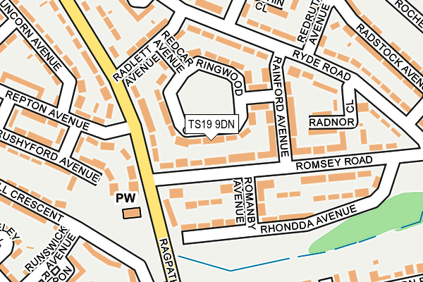 TS19 9DN map - OS OpenMap – Local (Ordnance Survey)