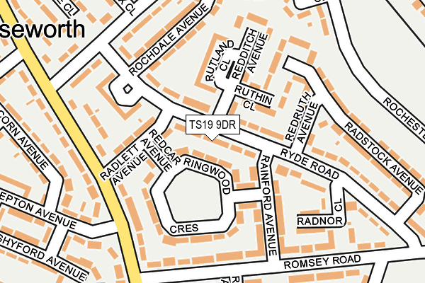 TS19 9DR map - OS OpenMap – Local (Ordnance Survey)