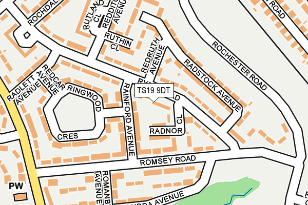 TS19 9DT map - OS OpenMap – Local (Ordnance Survey)