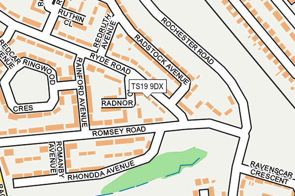 TS19 9DX map - OS OpenMap – Local (Ordnance Survey)