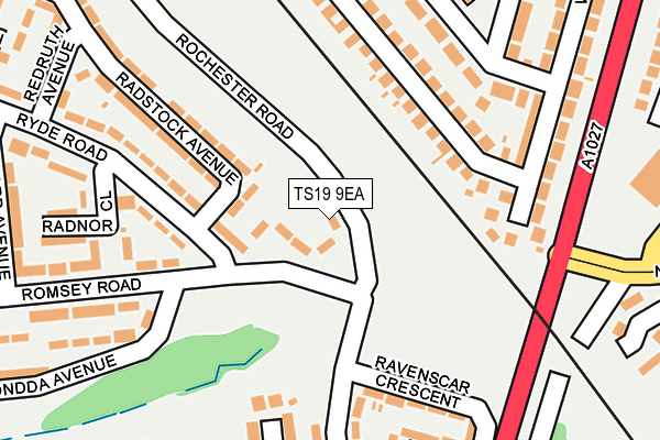 TS19 9EA map - OS OpenMap – Local (Ordnance Survey)