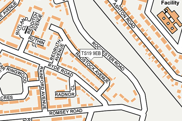 TS19 9EB map - OS OpenMap – Local (Ordnance Survey)