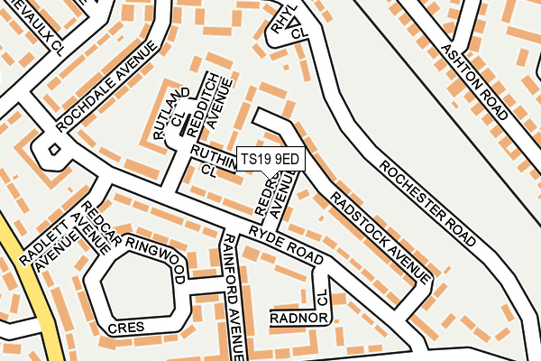 TS19 9ED map - OS OpenMap – Local (Ordnance Survey)