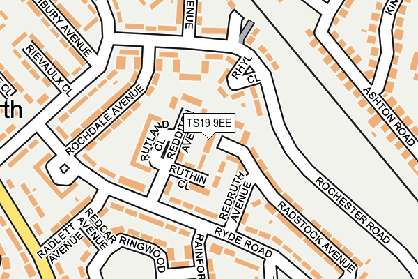 TS19 9EE map - OS OpenMap – Local (Ordnance Survey)