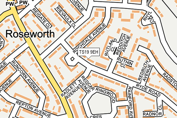 TS19 9EH map - OS OpenMap – Local (Ordnance Survey)