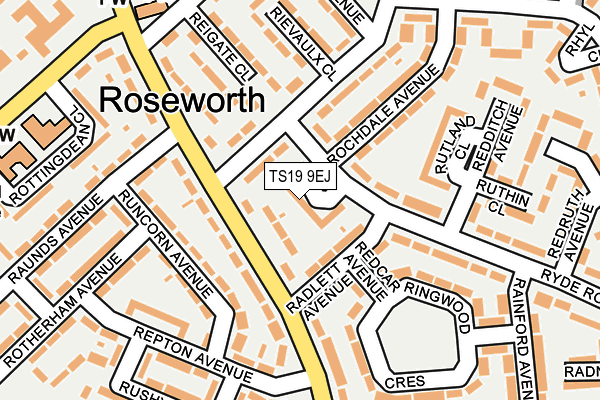 TS19 9EJ map - OS OpenMap – Local (Ordnance Survey)