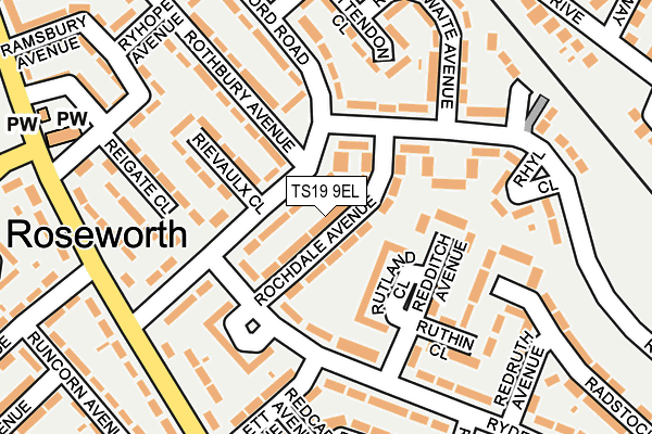 TS19 9EL map - OS OpenMap – Local (Ordnance Survey)