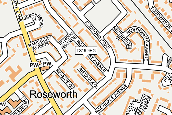 TS19 9HG map - OS OpenMap – Local (Ordnance Survey)