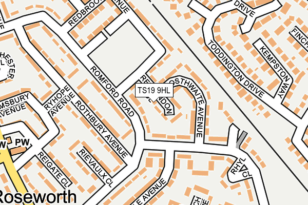 TS19 9HL map - OS OpenMap – Local (Ordnance Survey)