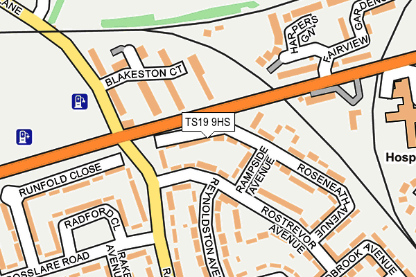 TS19 9HS map - OS OpenMap – Local (Ordnance Survey)