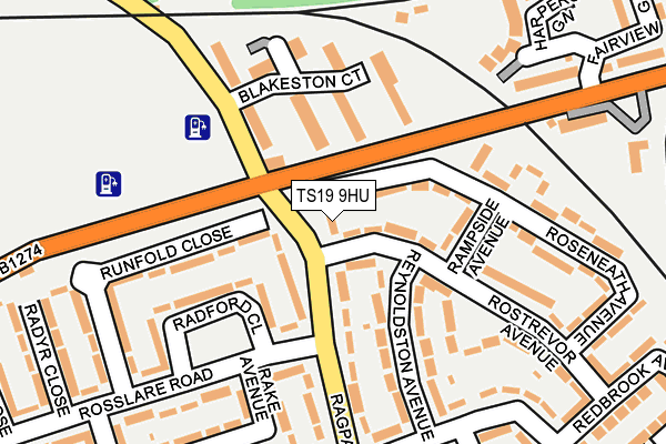 TS19 9HU map - OS OpenMap – Local (Ordnance Survey)