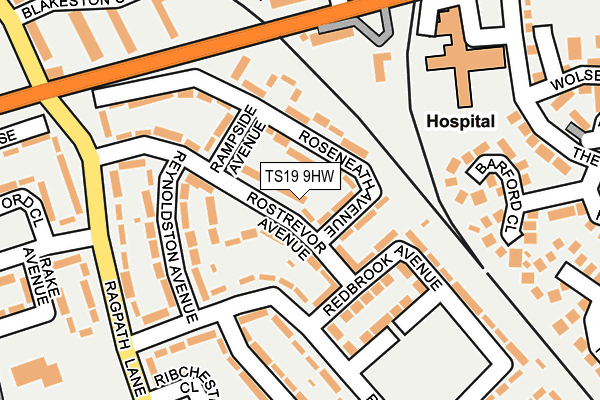 TS19 9HW map - OS OpenMap – Local (Ordnance Survey)