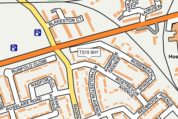 TS19 9HY map - OS OpenMap – Local (Ordnance Survey)