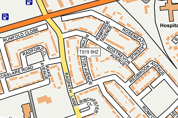 TS19 9HZ map - OS OpenMap – Local (Ordnance Survey)