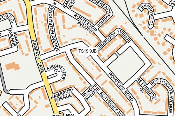 TS19 9JB map - OS OpenMap – Local (Ordnance Survey)