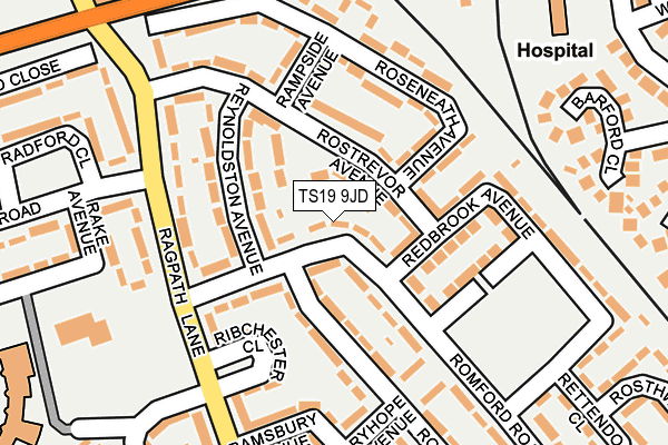 TS19 9JD map - OS OpenMap – Local (Ordnance Survey)