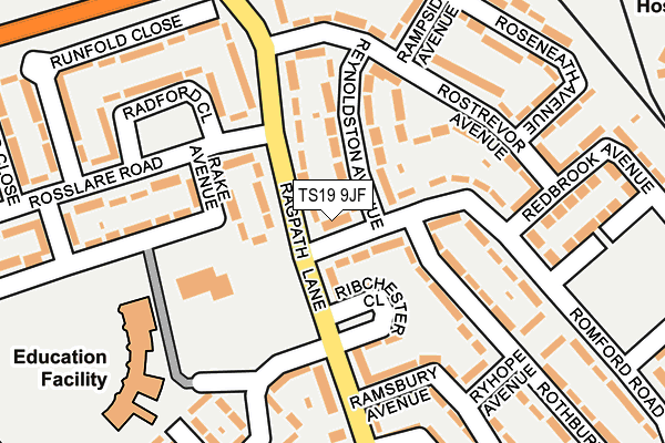 TS19 9JF map - OS OpenMap – Local (Ordnance Survey)