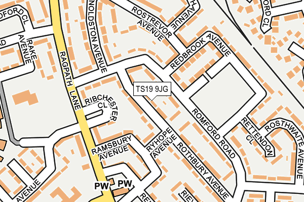TS19 9JG map - OS OpenMap – Local (Ordnance Survey)