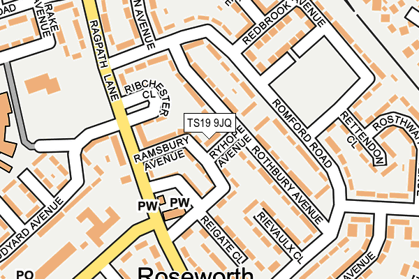 TS19 9JQ map - OS OpenMap – Local (Ordnance Survey)