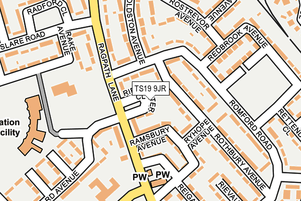 TS19 9JR map - OS OpenMap – Local (Ordnance Survey)