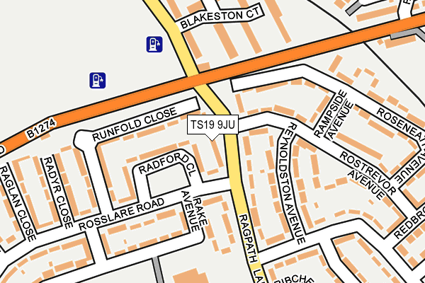 TS19 9JU map - OS OpenMap – Local (Ordnance Survey)