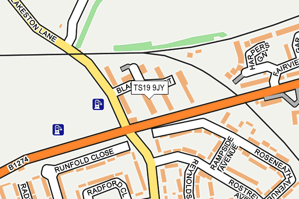 TS19 9JY map - OS OpenMap – Local (Ordnance Survey)