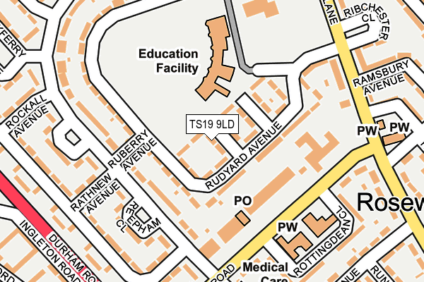 TS19 9LD map - OS OpenMap – Local (Ordnance Survey)