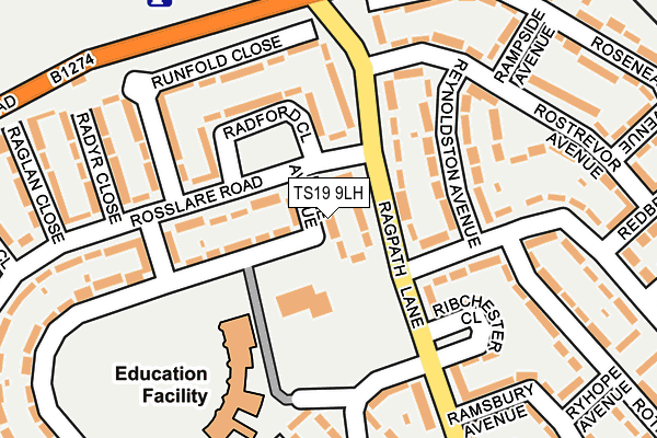 TS19 9LH map - OS OpenMap – Local (Ordnance Survey)